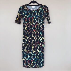 NEW • Lularoe • Julia Knee Length Dress Floral XXS